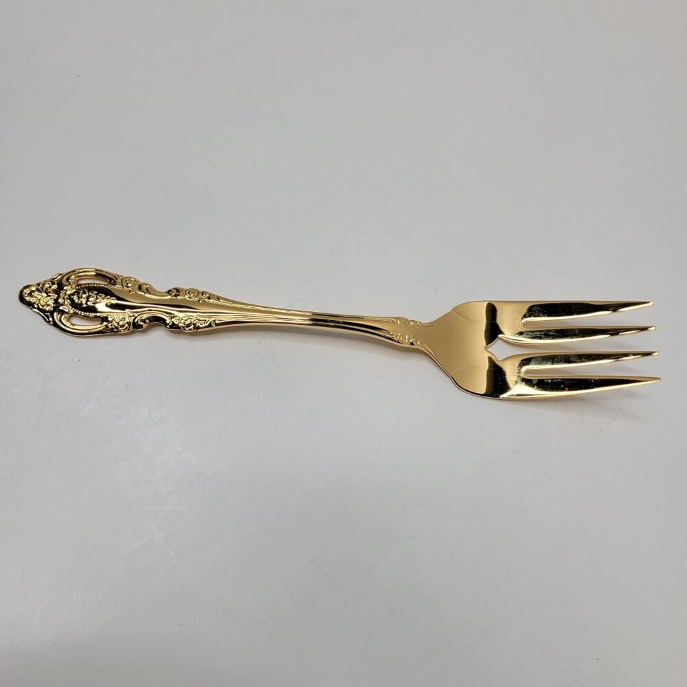 Oneida Community Golden Brahms Gold Electroplate Flatware Serving Fork